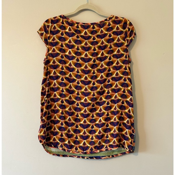 Aldo Martins Anthro Mix Media Bohemian Colorfully Blouse Top Mix Print Medium - Picture 2 of 9